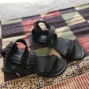 Studded black sandals